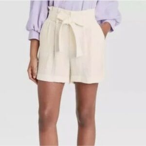 a new day High Waist Tie-Front White Shorts